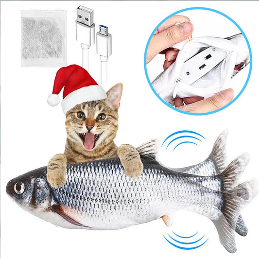 "Interactive Floppy Fish Cat Toy: Upgraded for Indoor Cats! Keep Your Kitty Active and Happy with this Fun Catnip Toy!"