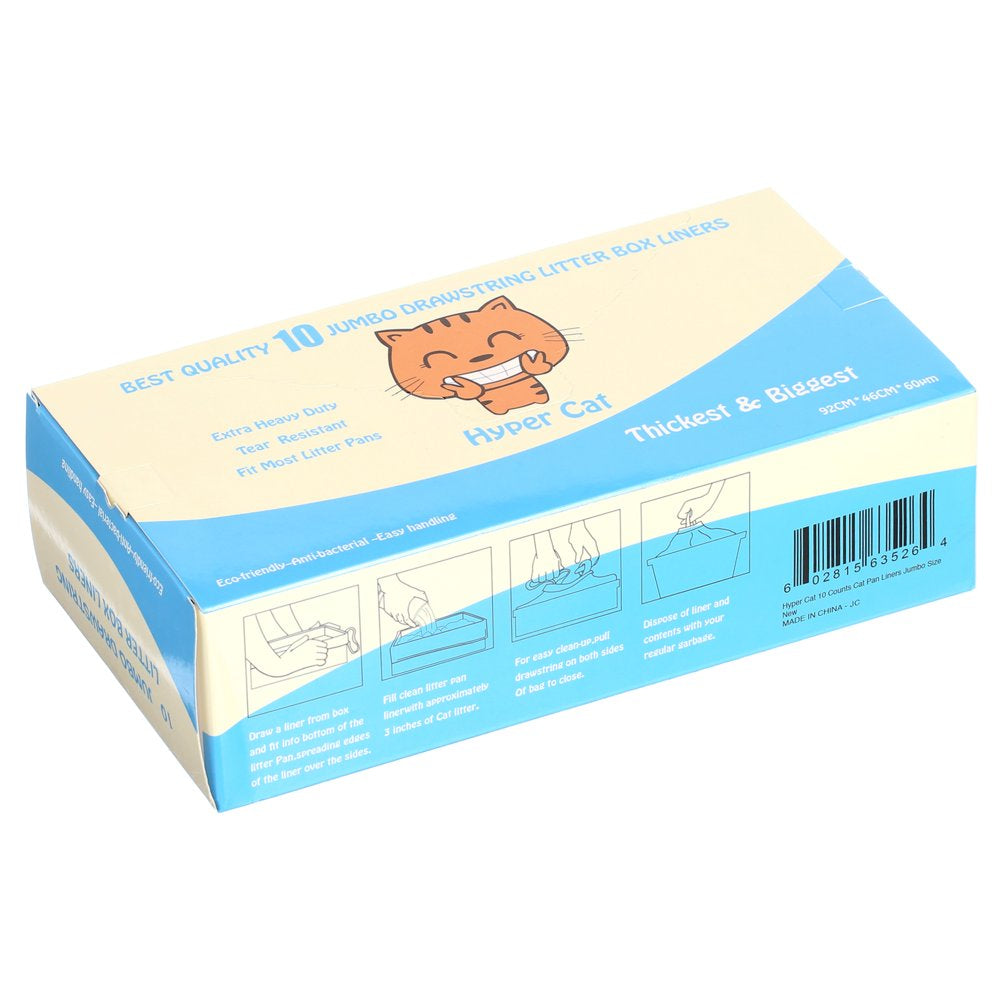 "Jumbo Drawstring Cat Litter Box Liners - 10 Count Pack"