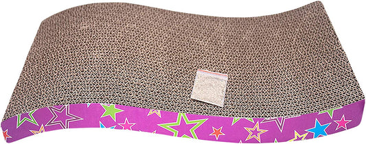 Wave Design Cat Scratcher Pad with Catnip - Durable Cardboard Scratching Pad for Happy Cats!