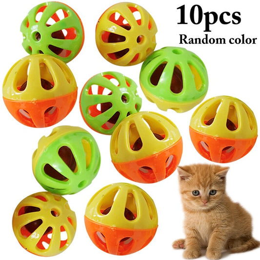 "Interactive Cat Bell Ball Toys Set - Fun Jingle Balls for Endless Playtime with Your Kitty! 5Pcs/10Pcs Cat Accessories Included"