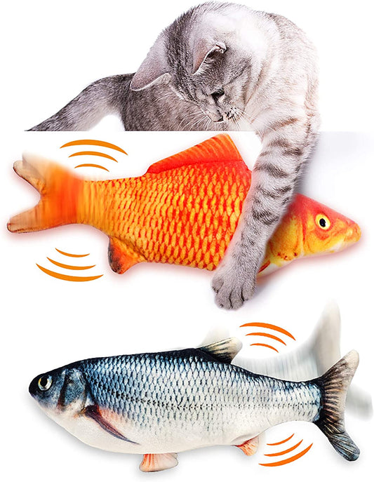 "Interactive Floppy Fish Cat Toy - Realistic Motion, Catnip Infused, Automatic and Fun for Indoor Cats!"