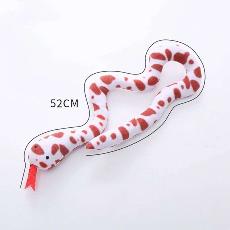 Interactive Plush Cat Teaser Toys Simulation Cartoon Snake Cat Toy Kitten Cat Nibble and Grind Chewing Toy Pet Cat Supplies