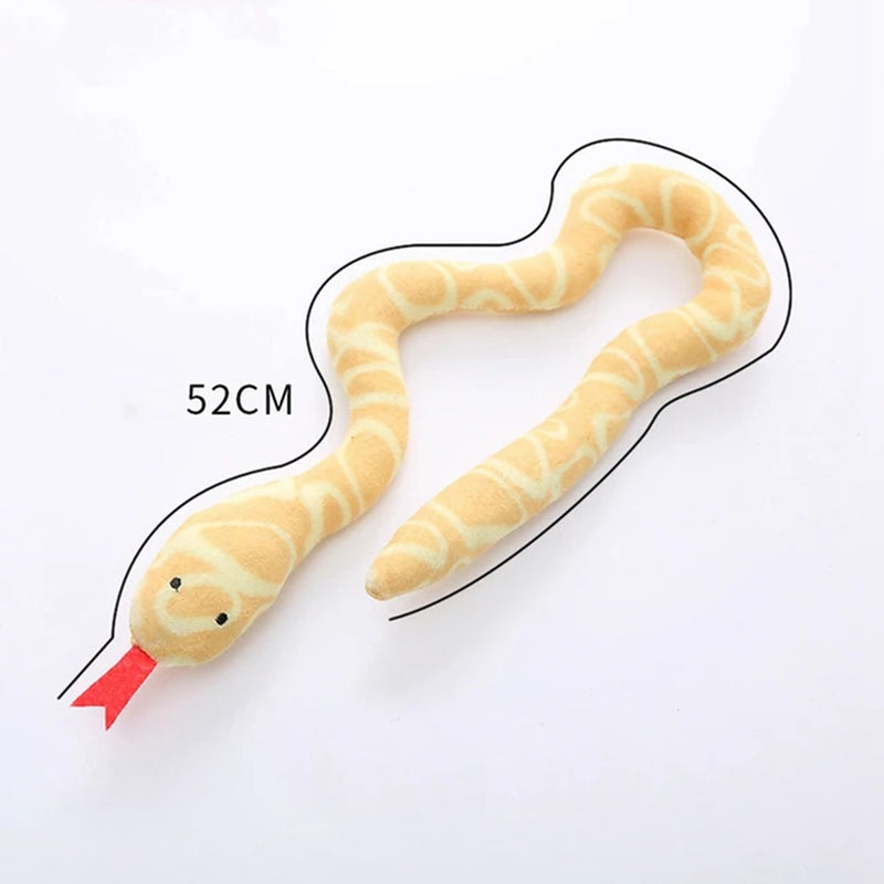 Interactive Plush Cat Teaser Toys Simulation Cartoon Snake Cat Toy Kitten Cat Nibble and Grind Chewing Toy Pet Cat Supplies